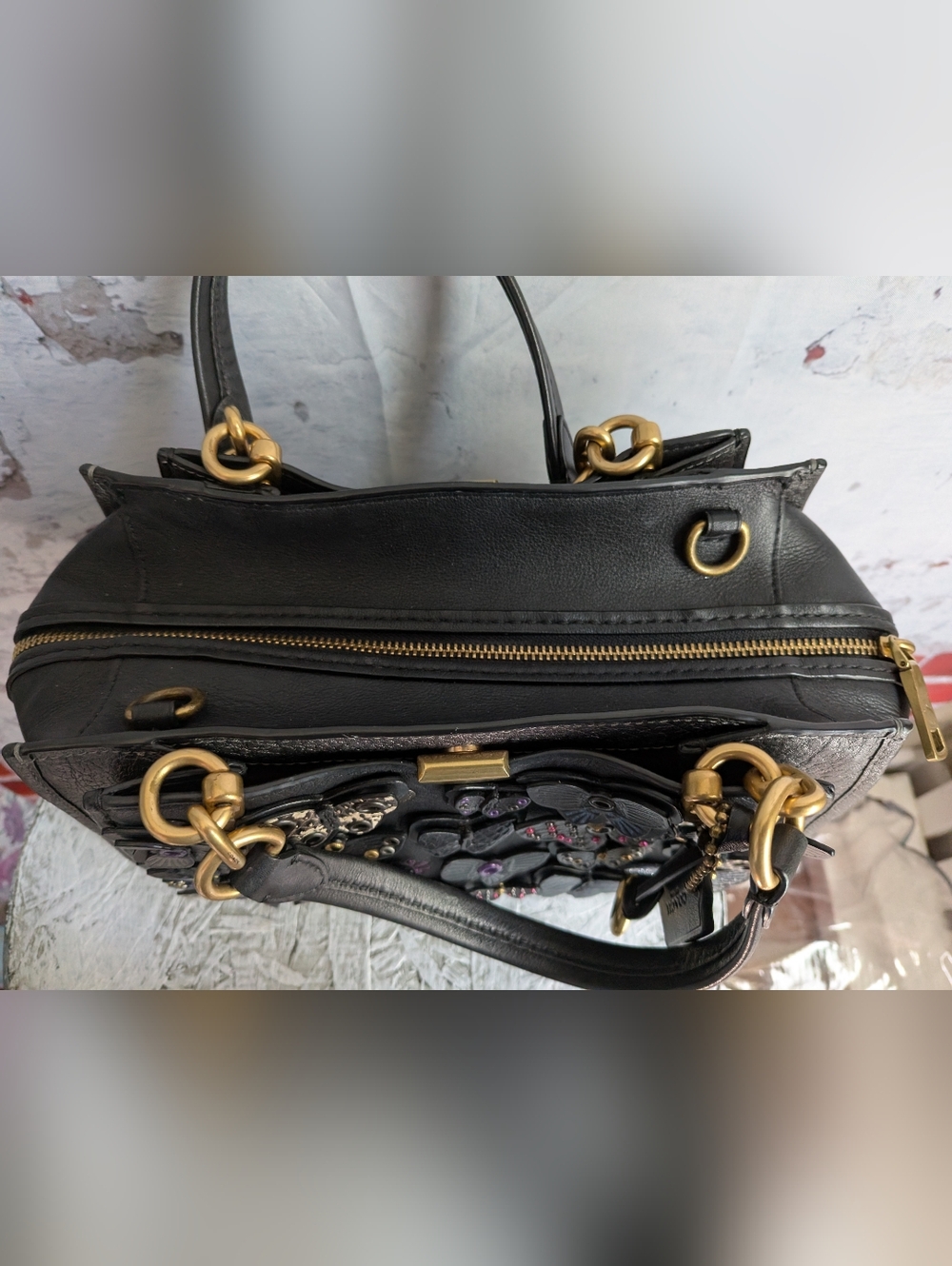 Coach Dreamer Butterfly 🦋 Exotic Snakeskin  Appliques Handbag. - Picture 9 of 16